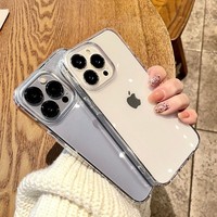 Luksusowe przezroczyste miękkie akrylowe etui na telefony dla iPhone 13 12 11 Pro Max XS X XR SE 2020 7 8 Plus Mini odporna na wstrząsy osłona ochronna 1